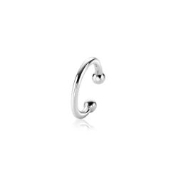 12,5mm ZINZI zilveren ear cuff gladde buis per stuk geprijsd ZIO-CUFF1