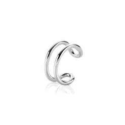 12,5mm ZINZI zilveren ear cuff multi-look dubbele buis 5,5mm breed per stuk geprijsd ZIO-CUFF4