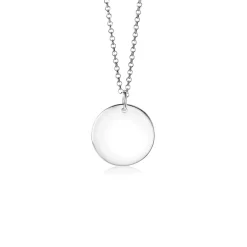 20mm ZINZI zilveren hanger glad rond plaatje voor gravure ZIH2345-20 (zonder collier)