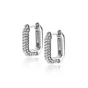 16mm ZINZI zilveren luxe oorringen 16x3mm achthoekig bezet met witte zirconia's en klapsluiting ZIO2495Z