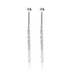 65mm ZINZI zilveren multi-look oorstekers met bungelende paperclip schakels ZIO2709