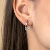 7,5mm ZINZI zilveren oorbedels in ronde vorm bezet met witte zirconia's ZICH2550 (zonder oorringen)