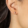 6mm ZINZI zilveren oorknopjes rond roze champagne ZIO2501