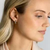 11mm ZINZI zilveren oorknopjes, bezet met drie ronde witte zirconia's in oplopend formaat ZIO2439