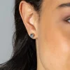 6mm ZINZI zilveren oorknoppen ronde lichtblauwe kleursteen chatonzetting ZIO1383B