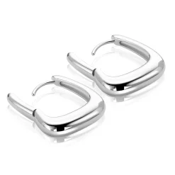 21mm ZINZI zilveren oorringen glad in een trendy tasvorm met luxe klapsluiting ZIO2805