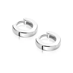 11,5mm ZINZI zilveren oorringen met vierkante gladde buis 3mm, luxe klapsluiting ZIO2860