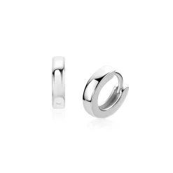 11,5mm ZINZI zilveren oorringen met vierkante gladde buis 3mm, luxe klapsluiting ZIO2860