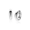 15mm ZINZI zilveren oorringen met gladde ronde buis van 4mm breed en luxe klapsluiting ZIO2565