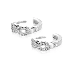 12,5mm ZINZI zilveren oorringen met Infinity-symbool bezet met zirkonia’s en luxe klapsluiting ZIO2790