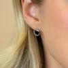 10mm ZINZI zilveren oorstekers open ronde slang met zirkonia ZIO2722