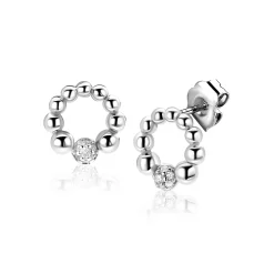 8mm ZINZI zilveren oorstekers in bolletjesvorm met een sprankelend zirkonia-bolletje ZIO2817
