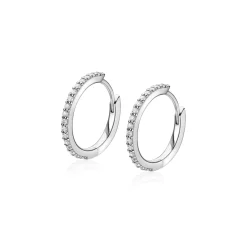 13mm ZINZI zilveren tennis oorringen bezet met een rij schitterende zirkonia’s ZIO2831