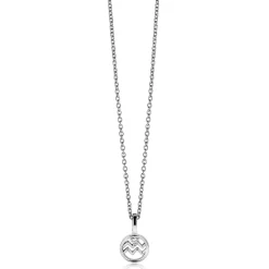 9mm ZINZI zilveren Waterman sterrenbeeldhanger bezet met witte zirconia ZIH-WAT (zonder collier)