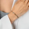 ZINZI bicolor zilveren ovale schakelarmband 6mm breed 20cm ZIA2668