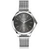 ZINZI Classy horloge 34mm grijze wijzerplaat stalen kast en meshband, datum ZIW1024M