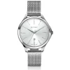 ZINZI Classy horloge 34mm zilverkleurige wijzerplaat stalen kast en meshband datum ZIW1002M