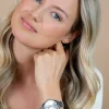 ZINZI Classy horloge 34mm zilverkleurige wijzerplaat stalen kast en band datum ziw1002