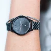 ZINZI Classy horloge 34mm zwarte wijzerplaat zwarte stalen kast en band, datum ziw1037