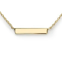 ZINZI Gold 14 karaat gouden collier plaatje glad 42cm ZGC176