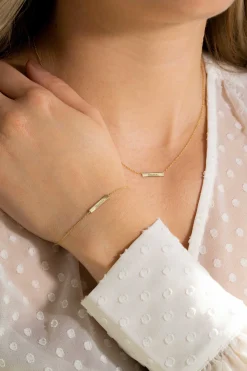 ZINZI Gold 14 karaat gouden collier plaatje glad 42cm ZGC176