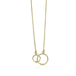ZINZI Gold 14 karaat gouden collier open rondjes in elkaar 42cm ZGC115