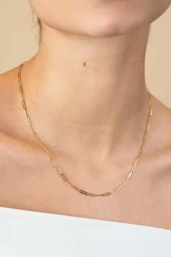 ZINZI Gold 14 karaat gouden collier 45cm met paperclip schakels 1,6mm breed ZGC298