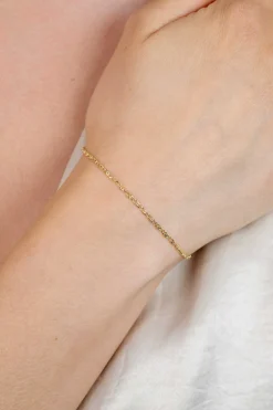 ZINZI Gold 14 karaat gouden fantasie schakel-armband 1,6mm breed ZGA295