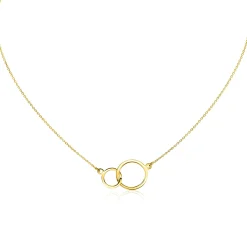 ZINZI Gold 14 karaat gouden jasseron ketting ronde vormen 42cm ZGC113