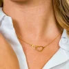 ZINZI Gold 14 karaat gouden jasseron ketting open harten 42cm ZGC114