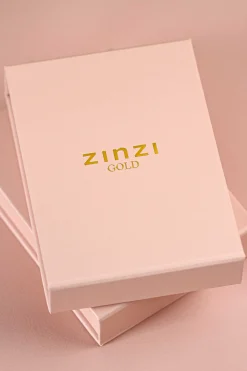 ZINZI Gold 14 karaat gouden jasseron ketting open harten 42cm ZGC114