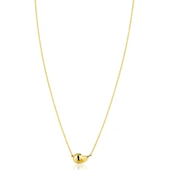ZINZI Gold 14 karaat gouden ketting 45cm met druppelvormige hanger 13mm ZGC557