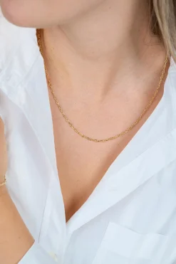 ZINZI Gold 14 karaat gouden massieve marine schakelketting 45cm 2mm breed ZGC577