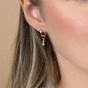 ZINZI Gold 14 karaat gouden oorbedels met drie aflopende ronde witte zirconia's ZGCH556 (zonder oorringen)