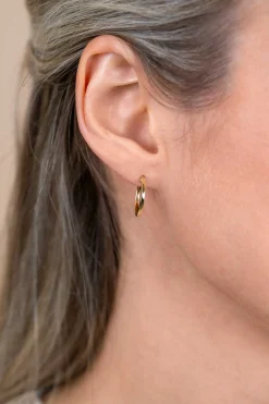 ZINZI Gold 14 karaat gouden oorringen vierkante buis 15 x 1,5mm ZGO305