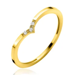 ZINZI Gold 14 karaat gouden ring in V-model bezet met drie witte zirkonia's ZGR529