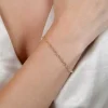 ZINZI Gold 14 krt gouden armband met bewerkte ovale schakels 3mm breed 19cm ZGA538
