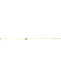 ZINZI Gold 14 krt gouden armband met sierlijk open hartje (7mm), bezet met witte zirconia's 16,5-19,5cm ZGA450