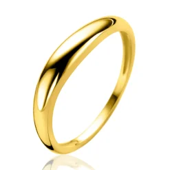 ZINZI Gold 14 krt gouden gladde ring organisch gevormd ZGR533