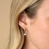 ZINZI Gold 14 krt gouden oorbedels bezet met witte zirconia 6mm in chatonzetting ZGCH423 (zonder oorringen)
