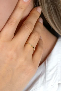 ZINZI Gold 14 krt gouden ring (1,6mm breed) bezet met witte zirconia ZGR561