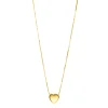 ZINZI Gold 14 krt gouden venetiaanse ketting 45cm met sierlijk glad hartje van 7mm ZGC486