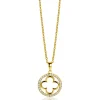 ZINZI gold plated zilveren anker ketting met luxe klaver hanger (15mm) rondom bezet met witte zirconia's 45-48cm ZIC2617Y