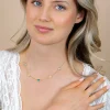 ZINZI gold plated zilveren armband met drie vierkante kleurstenen in zachte groentinten, afgewisseld met ronde structuurelementen ZIA2904