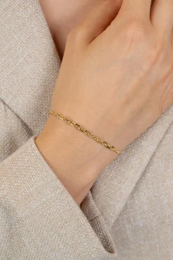 ZINZI gold plated zilveren armband met aflopende marine-schakels (3,8mm breed) 17–20cm ZIA2762G