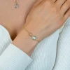 ZINZI gold plated zilveren armband met open rondje en ovaal, bezet met turquoise kleursteen ZIA2716G