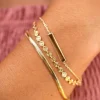 ZINZI gold plated zilveren armband met glanzend plaatje om te graveren 17-20cm ZIA2344G