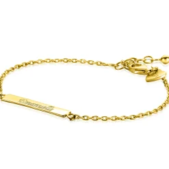 ZINZI gold plated zilveren armband met glanzend plaatje om te graveren 17-20cm ZIA2344G