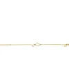 ZINZI gold plated zilveren armband met open hartje en bungelend witte zoetwaterparel 16-19cm ZIA2642