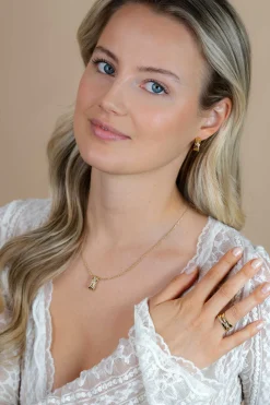 ZINZI gold plated zilveren brede cross-over ring glad wit ZIR1790Y